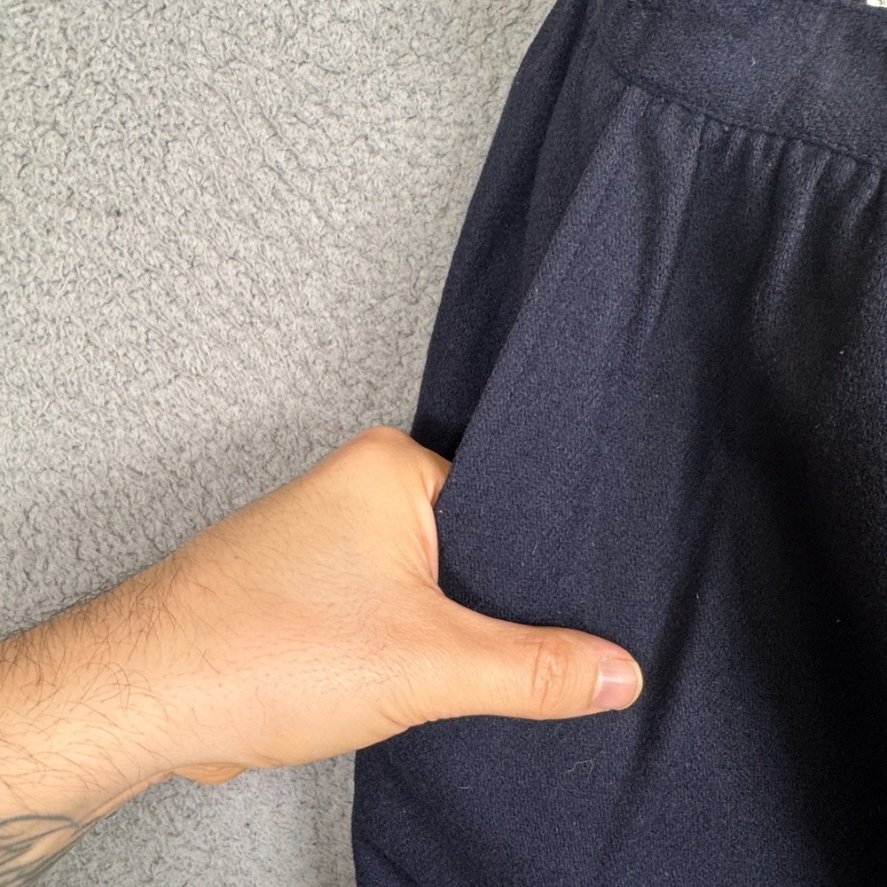 VTG Personal Skirt Womens 12 Blue Wool USA Made Minimalist Basic Capsule Classic - Picture 6 of 12